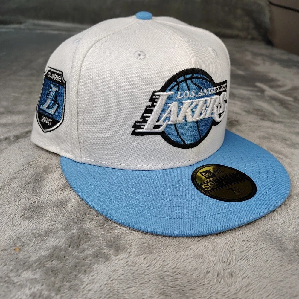New Era Los Angeles Lakers White Blue 1947 NBA 59FIFTY Fitted 7 3/4‎ Hat Cap